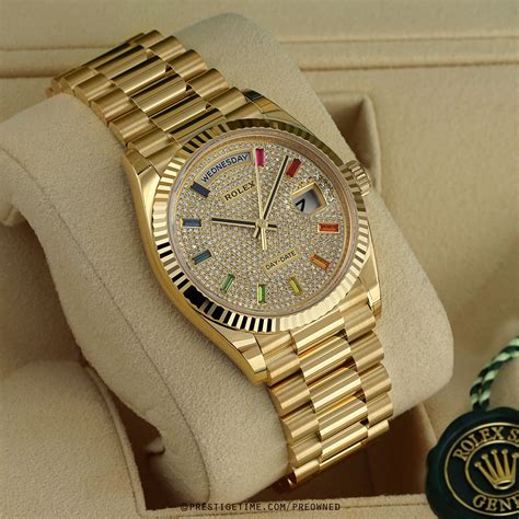 gold day date rolex for sale|owned Rolex Day-Date.